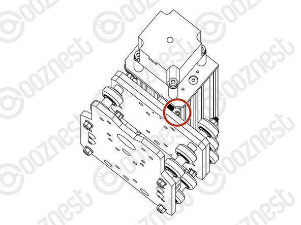 Firmly hold the Assembly, and check for any up and down play in Extrusion-D.
