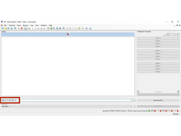 If Duet returns Wifi or Ethernet module is disabled, put it into idle mode it by sending command &quot;M552 S0&quot;. If it returns Wifi or Ethernet module is idle, proceed to the next step.