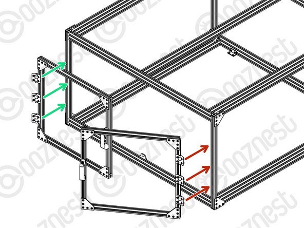 Take time centring the door so it does not catch on the frame extrusions.