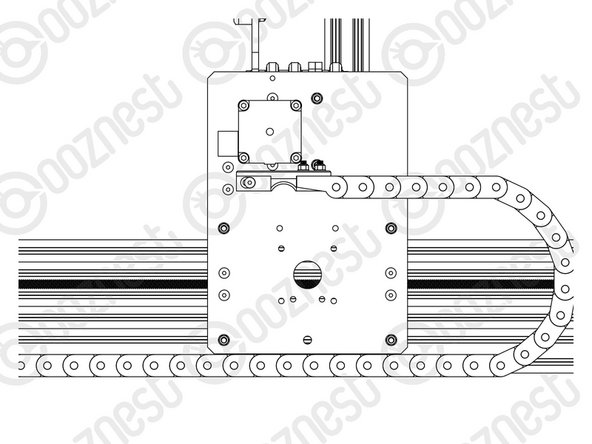 The Fixed End of Drag-Chain-Y should be at the back of the machine.