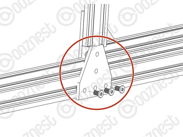 Fix a T-Joining-Plate centrally to the bottom Extrusion K. This will function as a stop for the two doors.