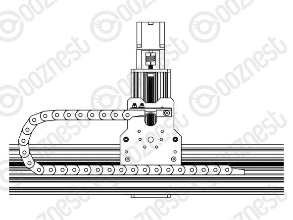 If looking from the back, the Fixed End of Drag-Chain-X should be at the right side of the machine.
