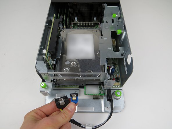 Connect the boot hard disk drive (HDD) SATA and power cables.