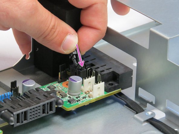 Connect the LED cable to the middle plane board.