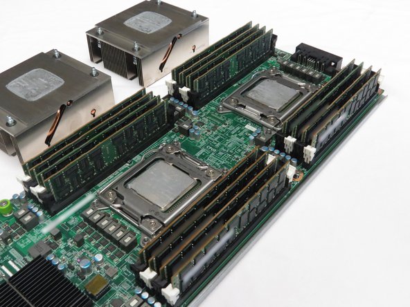 Place the heatsinks to the side of the motherboard