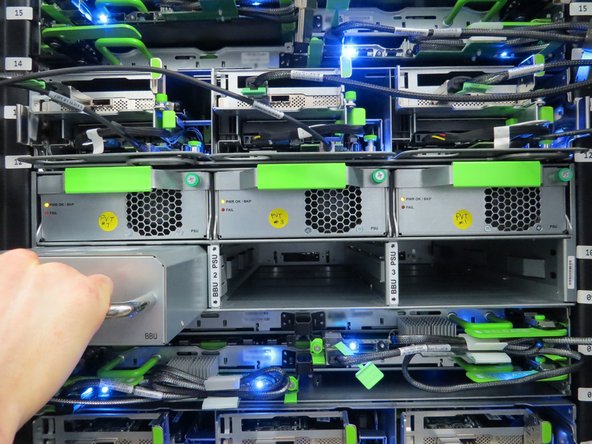 Install all PSUs and BBUs back into the power shelf.