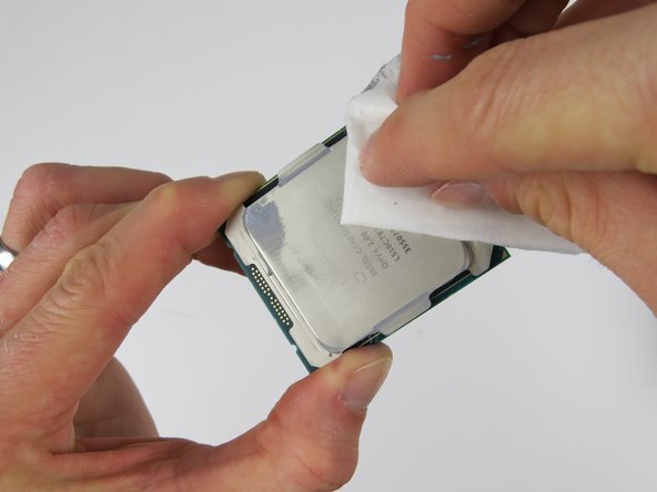 Multiple passes may be needed. Continue until all the thermal compound residue has been removed.