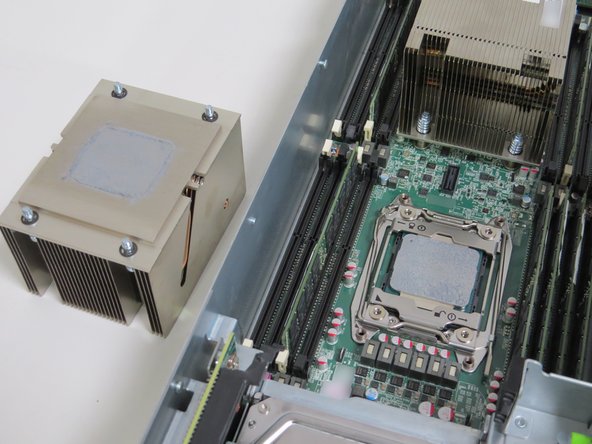 Make sure the heatsink is facing upwards (with the thermal compound exposed).