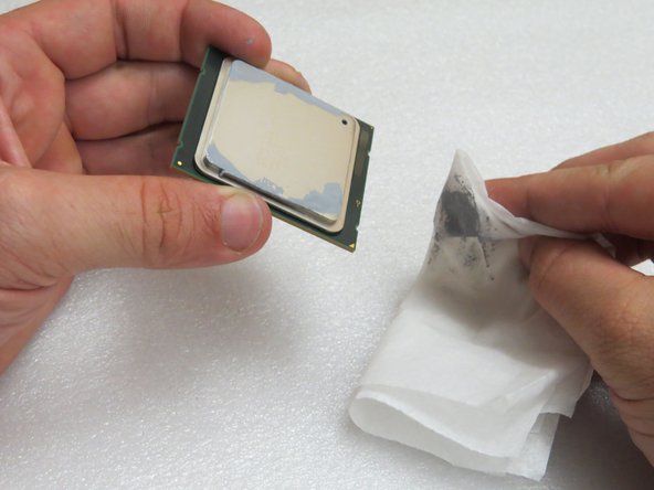 The CPU may have a blue shroud. If so, hold it by the shroud.
