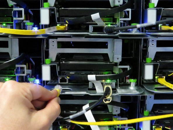 Connect the Ethernet cable to the server.