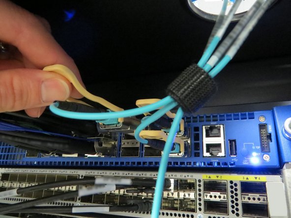 Label the cables with their respective port connections.