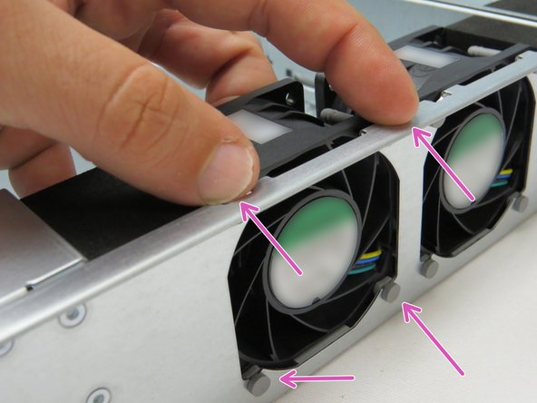 Connect the fan power cable.