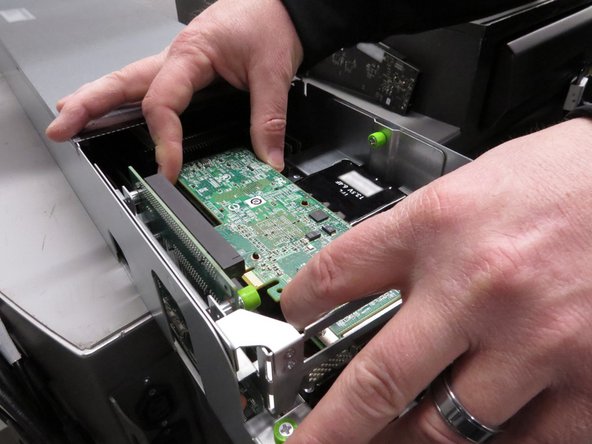 Connect the RAID controller to its original PCIe socket.