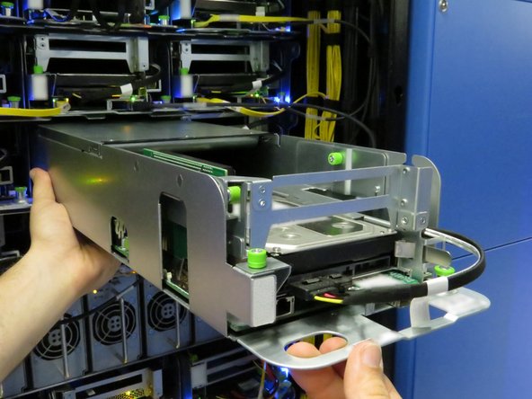 Counter the weight of the server, as shown.