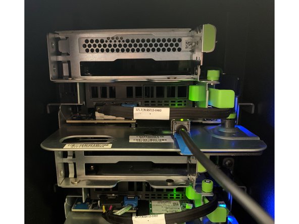 Press the red power button to turn on the server.