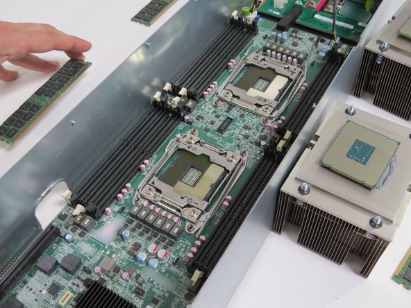 Connect all the DIMMs into the identical slots they were previously removed from.