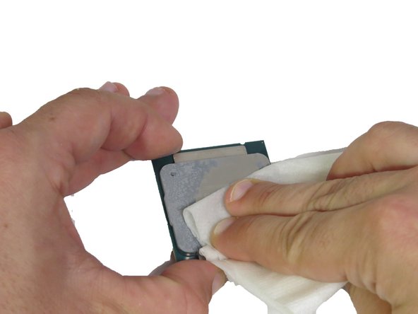 Multiple passes may be needed. Continue until all the thermal compound residue has been removed.