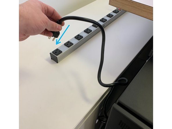 Connect the power cable to a standard outlet.   Be sure that the the circuit is rated at least 15A.