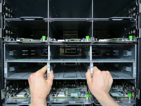 Insert the power shelf until resistance is felt.