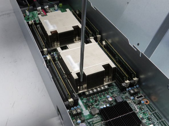 Install the two heatsinks.