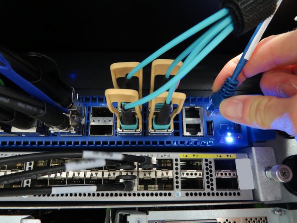 Connect the cable connected to the management network interface.