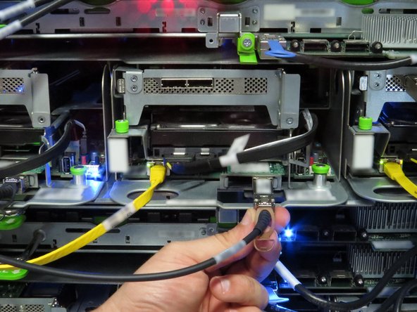 A distinctive 'click' will be audible when the cable is seated correctly.