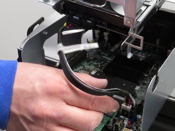 Engage the HDD SATA / power connector, as shown.