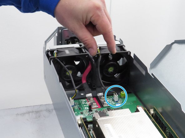 Disconnect the fan power cable.