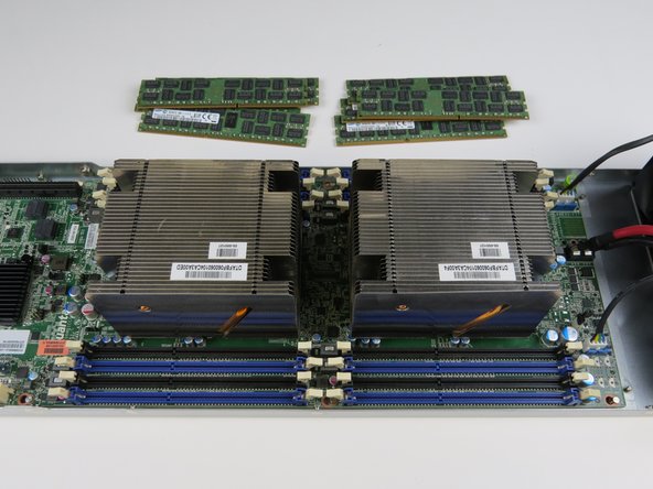 Place all DIMMs aside for reuse with replacement motherboard.