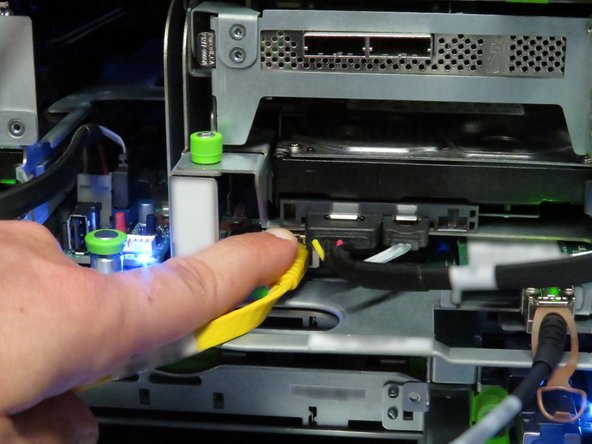 Connect the Ethernet cable to the RJ45 port on the server motherboard.