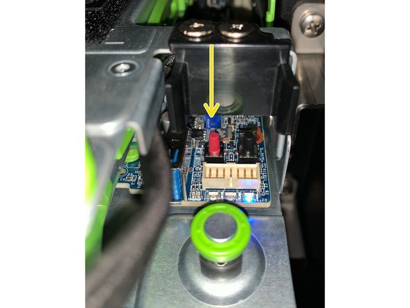 Press the red power button to turn on the server.