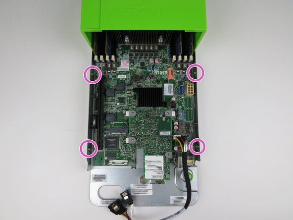 Align (4) PCI Riser Cage slots with the chassis keys.