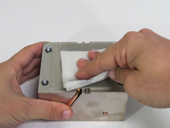 Continue this process until no thermal compound residue remains on the heatsink.