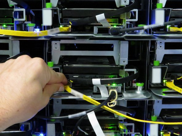 Connect the Ethernet cable to the server.