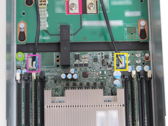 Locate the failed fan power connector.