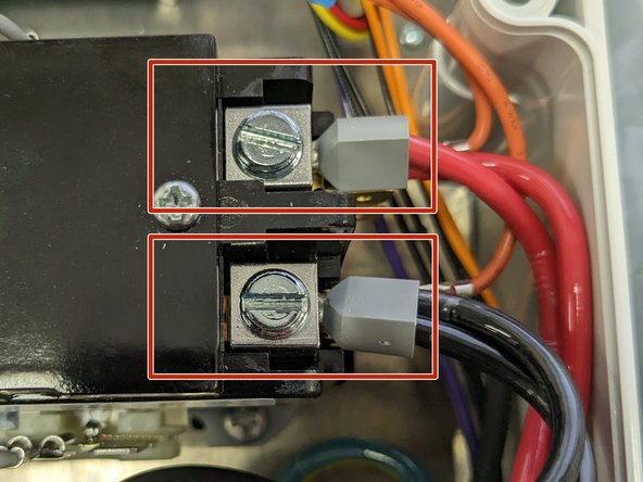 Ensure both EV cable wires have good contact directly to the contactor and the screw is tight.