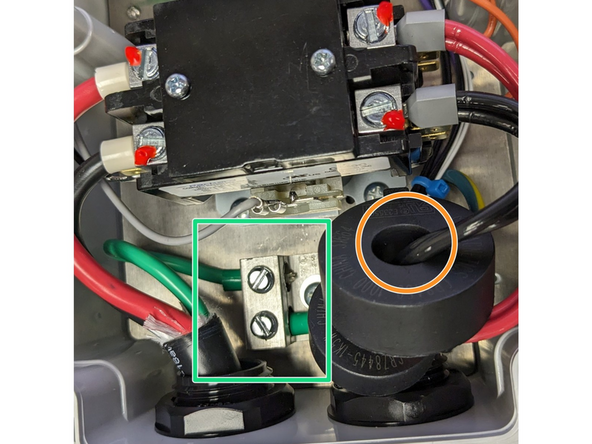 Insert EV Cable through the Cable Gland on the RIGHT and tighten.