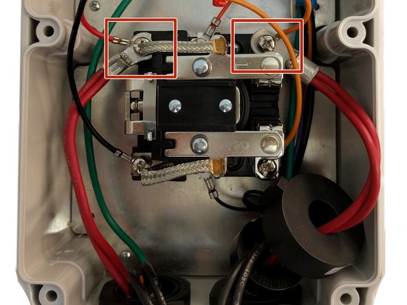 Connect AC Input 2 to the relay top left power terminal.