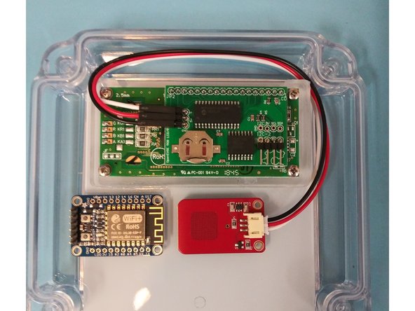 Mount Display to lid with 4 6mm screws.