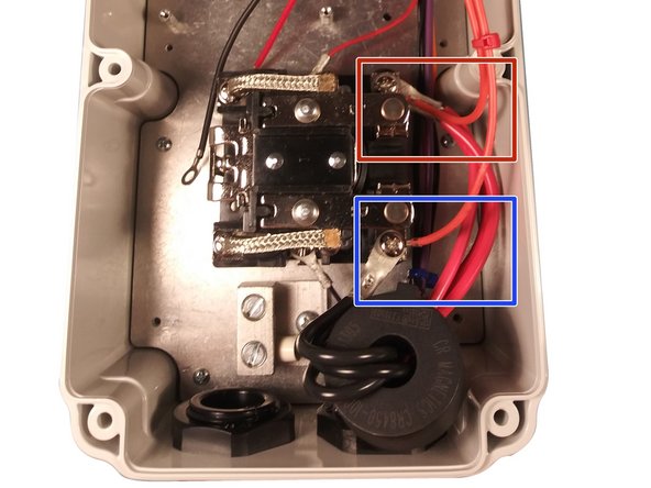 Ensure both EV cable ring terminals have good contact directly to the relay pads and the screw is tight.