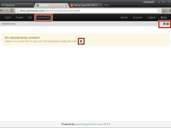 Dashboards display data logged from the feeds. You can create as many dashboard views as you wish.