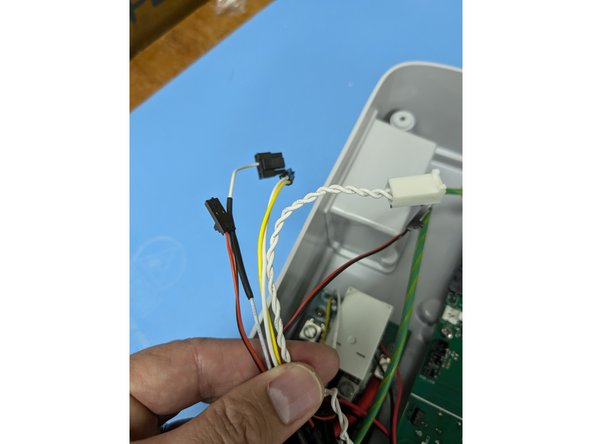 Gather the rest of the wires together and route up and along the green wire. Loosely add a couple tie wraps to keep the wires away from the RED and BLACK power wires.