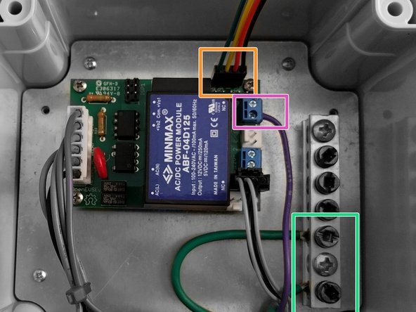 Connect the AC Input Earth Ground to the Ground block.