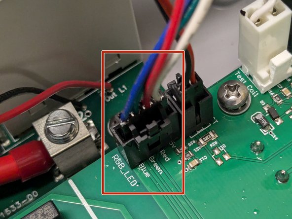 Connect the cable for the indicator lights to the RGB_LED connector.
