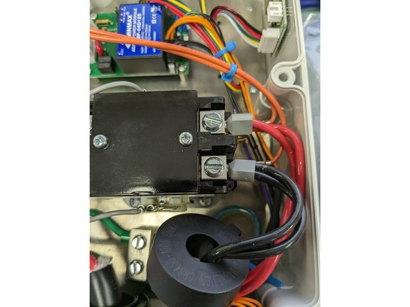 Secure the wire ferrules RED and BLACK wires on the EV cable directly to contactor.