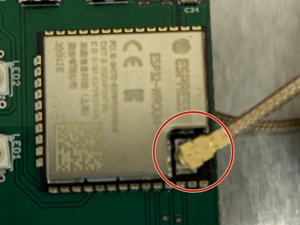 Connect Antenna wire to the WiFi module