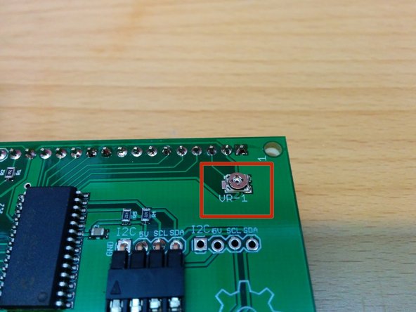 Adjust contrast with VR-1 pot.