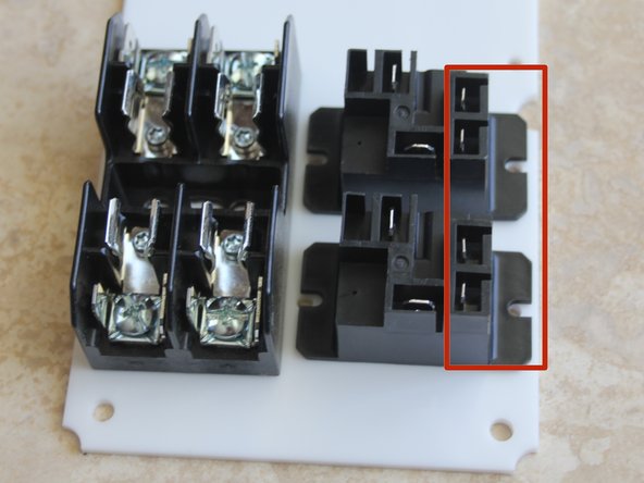 Mount fuse block with 2 - 3/8&quot; screws from the top and lock nuts on the bottom.