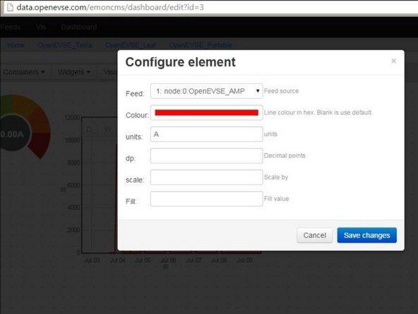 Click Wrench Icon to Configure selected item.