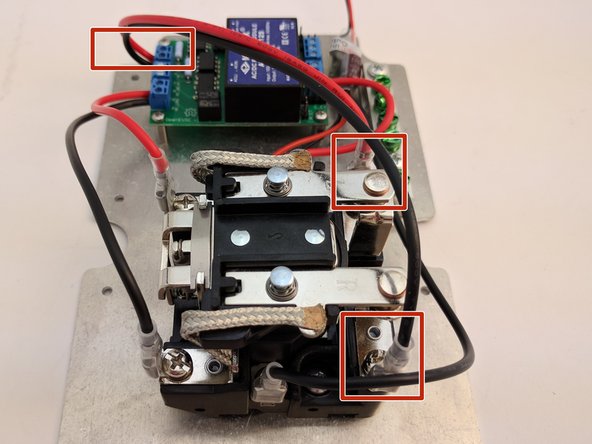 Connect the +RED wire of the UBEC supply to DC_Relay 1/2 Common of the DC_Relay block or the +12V ring terminal of the relay.